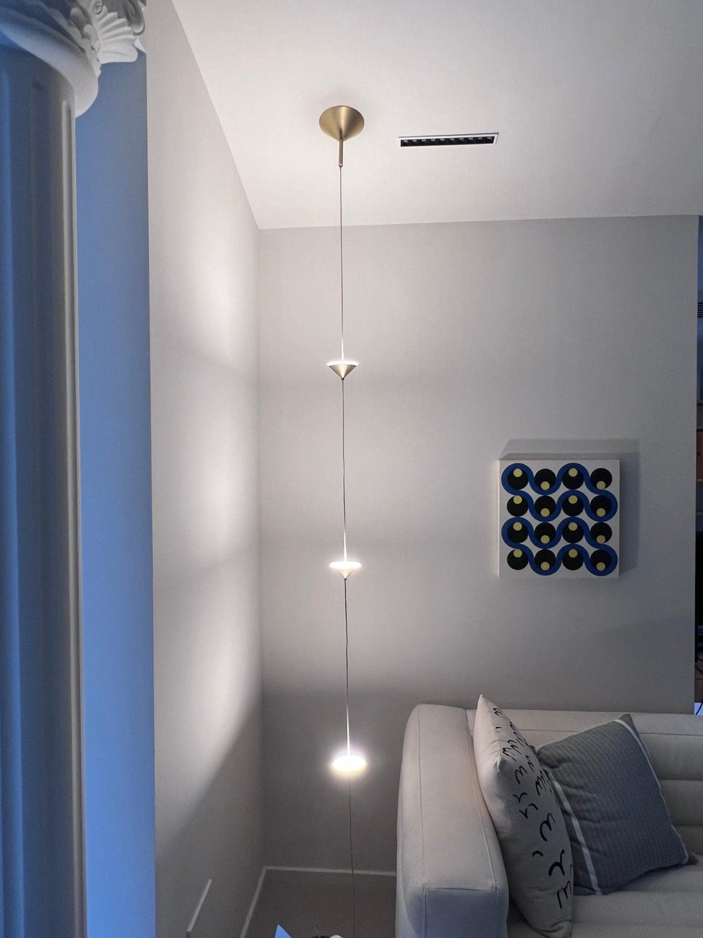 Gulvlampe, Soreluna marmorfod, koniske metalskærme, integreret LED 3000K