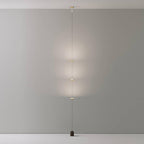 Floor lamp with gold conical shades and black marble base