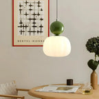 Pendant Light With Sphere Diffuser And Metallic Accents, 12-Inch