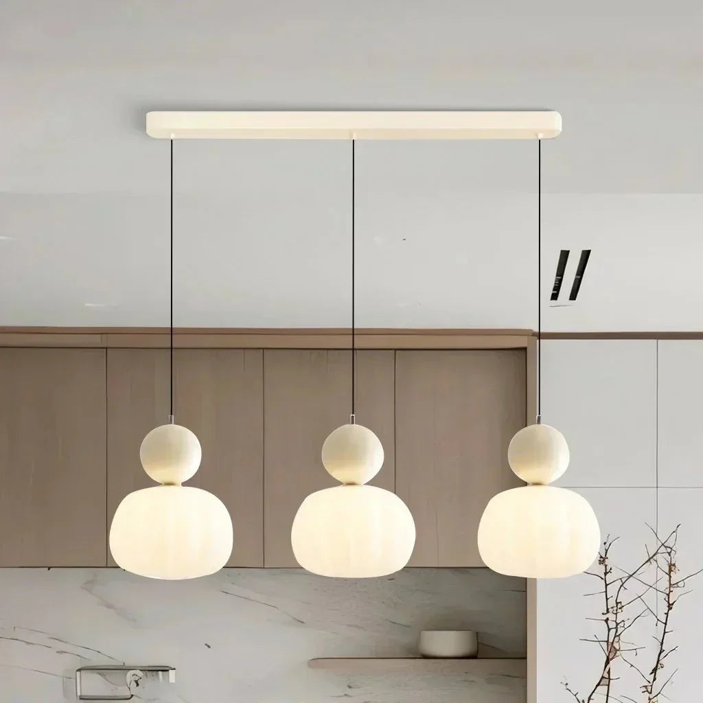 Pendant Light With Sphere Diffuser And Metallic Accents, 12-Inch