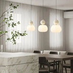 Pendant Light With Sphere Diffuser And Metallic Accents, 12-Inch