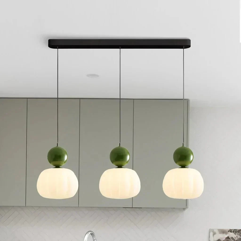 Pendant Light With Sphere Diffuser And Metallic Accents, 12-Inch