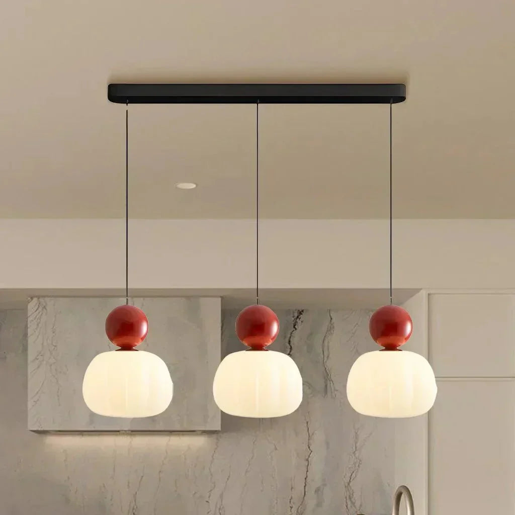 Pendant Light With Sphere Diffuser And Metallic Accents, 12-Inch