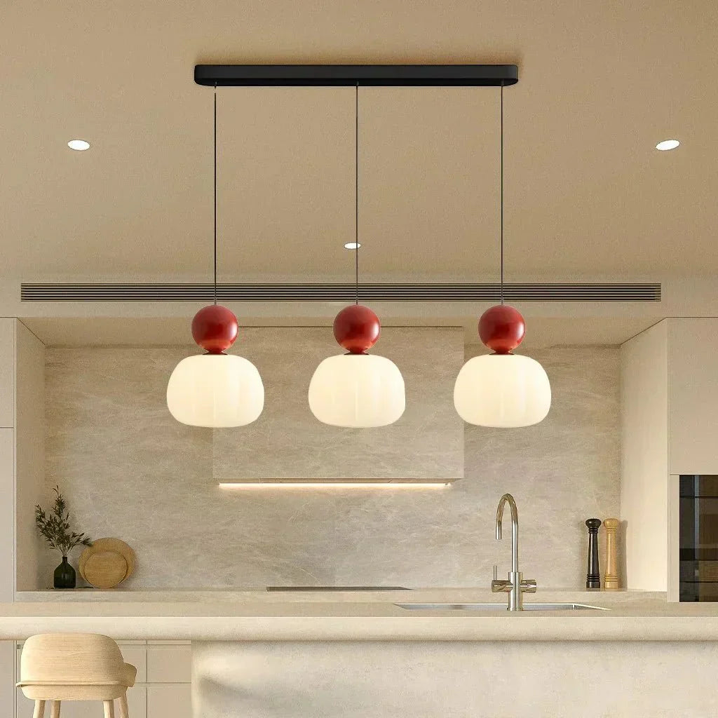 Pendant Light With Sphere Diffuser And Metallic Accents, 12-Inch
