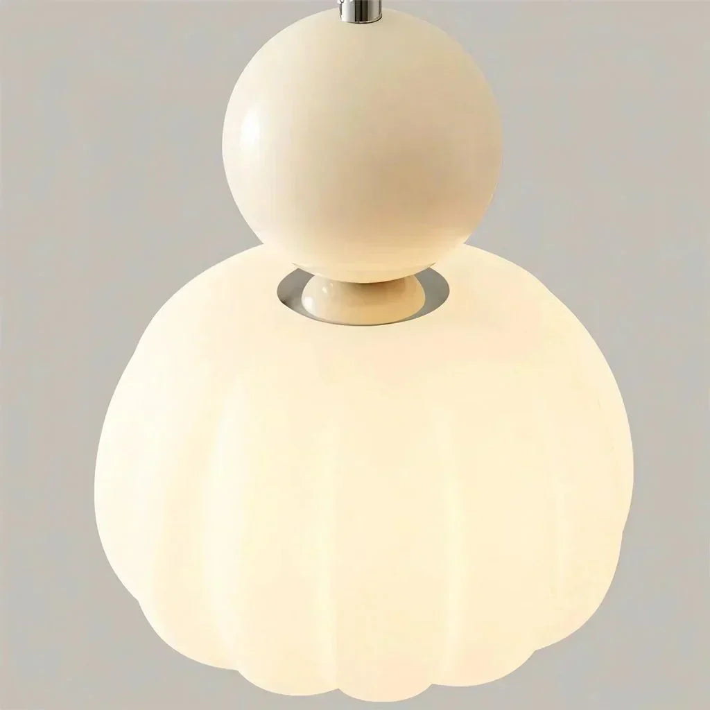Pendant Light With Sphere Diffuser And Metallic Accents, 12-Inch