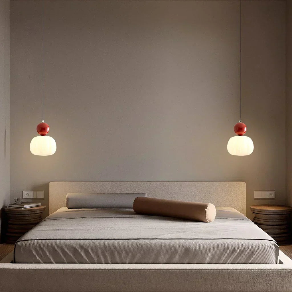 Pendant Light With Sphere Diffuser And Metallic Accents, 12-Inch