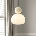 Pendant Light With Sphere Diffuser And Metallic Accents, 12-Inch