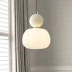 Pendant Light With Sphere Diffuser And Metallic Accents, 12-Inch
