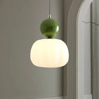 Pendant Light With Sphere Diffuser And Metallic Accents, 12-Inch