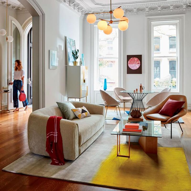 Lustra Sphere & Stem Brass Chandelier With Glass Globe Shades