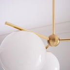 Lustra Sphere & Stem Brass Chandelier With Glass Globe Shades