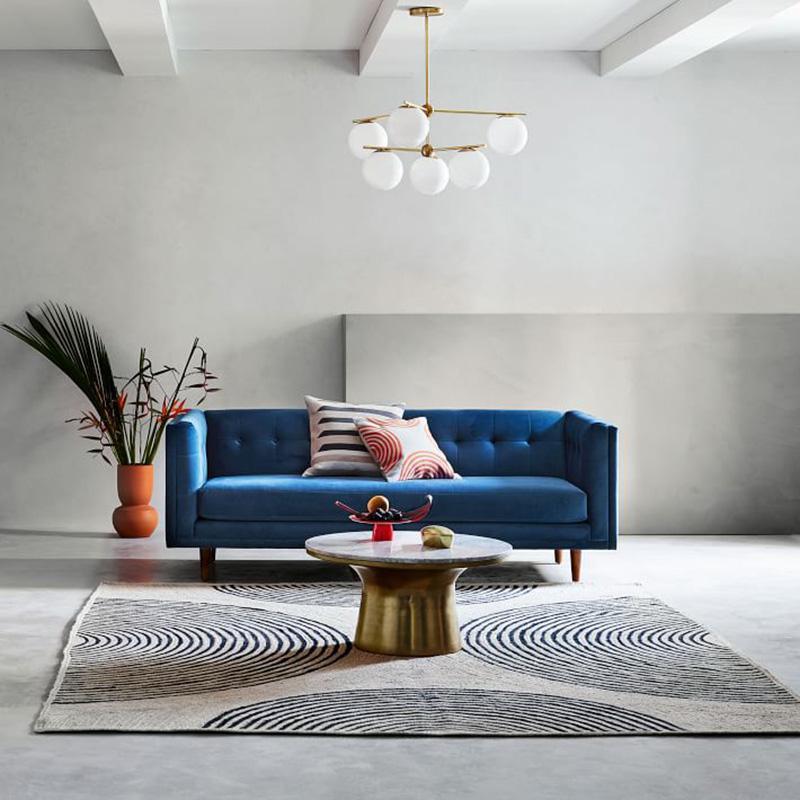 Lustra Sphere & Stem Brass Chandelier With Glass Globe Shades