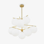 Lustra Sphere & Stem Brass Chandelier With Glass Globe Shades