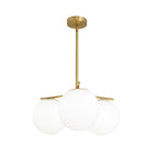 Lustra Sphere & Stem Brass Chandelier With Glass Globe Shades