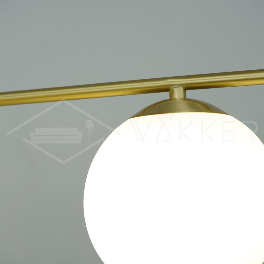 Lustra Sphere & Stem Brass Chandelier With Glass Globe Shades