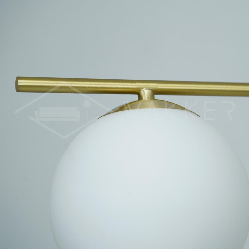 Lustra Sphere & Stem Brass Chandelier With Glass Globe Shades