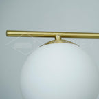 Lustra Sphere & Stem Brass Chandelier With Glass Globe Shades