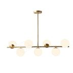 Lustra Sphere & Stem Brass Chandelier With Glass Globe Shades