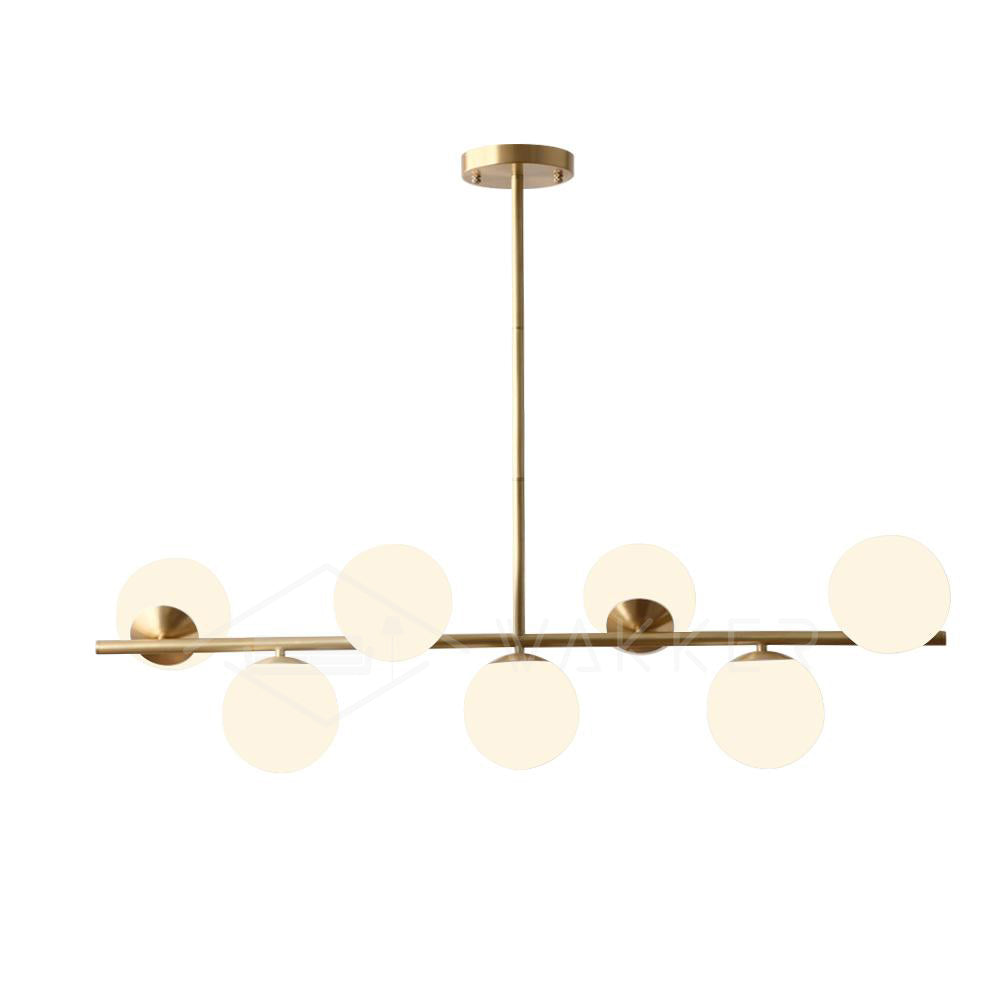Lustra Sphere & Stem Brass Chandelier With Glass Globe Shades