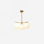 Lustra Sphere & Stem Brass Chandelier With Glass Globe Shades