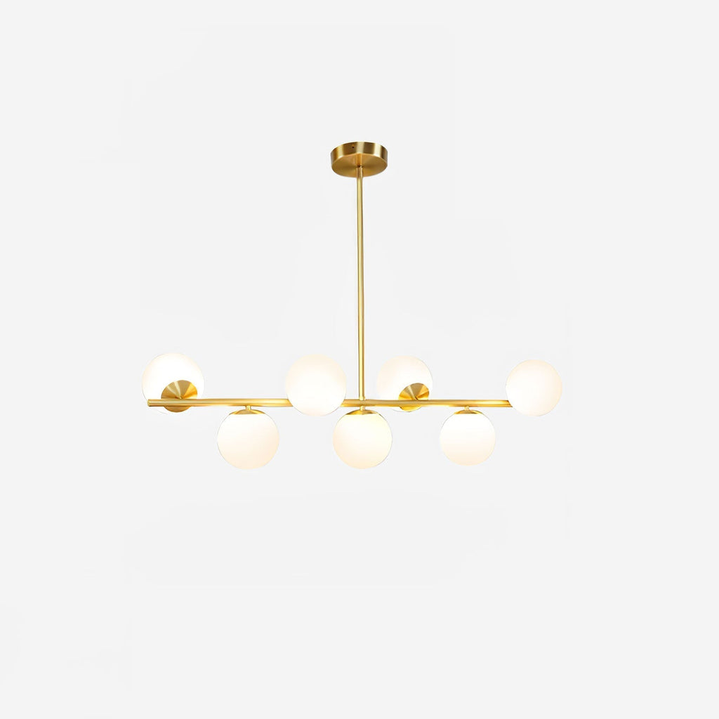 Lustra Sphere & Stem Brass Chandelier With Glass Globe Shades