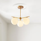Lustra Sphere & Stem Brass Chandelier With Glass Globe Shades