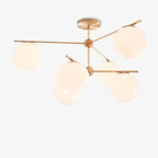 Lustra Sphere & Stem Brass Chandelier With Glass Globe Shades