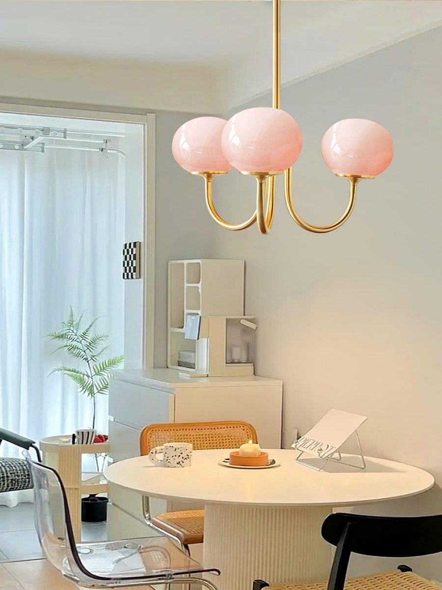 Globe-Shaped Glass Shade Chandelier With Metal Frame 24-Inch Diameter