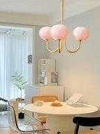 Globe-Shaped Glass Shade Chandelier With Metal Frame 24-Inch Diameter