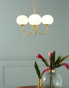 Globe-Shaped Glass Shade Chandelier With Metal Frame 24-Inch Diameter