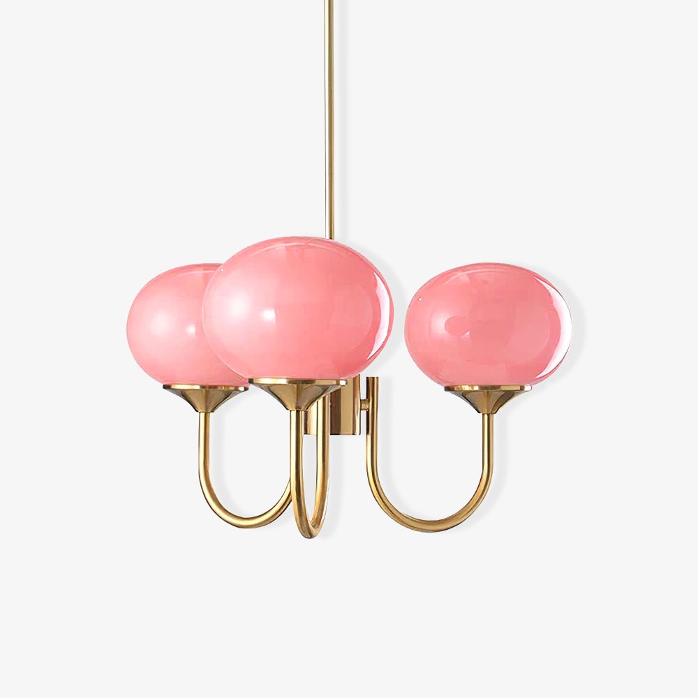 Globe-Shaped Glass Shade Chandelier With Metal Frame 24-Inch Diameter