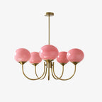 Globe-Shaped Glass Shade Chandelier With Metal Frame 24-Inch Diameter