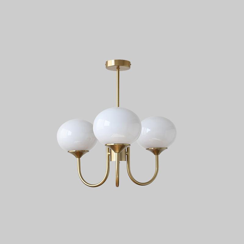 Globe-Shaped Glass Shade Chandelier With Metal Frame 24-Inch Diameter