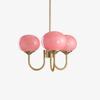 Globe-Shaped Glass Shade Chandelier With Metal Frame 24-Inch Diameter