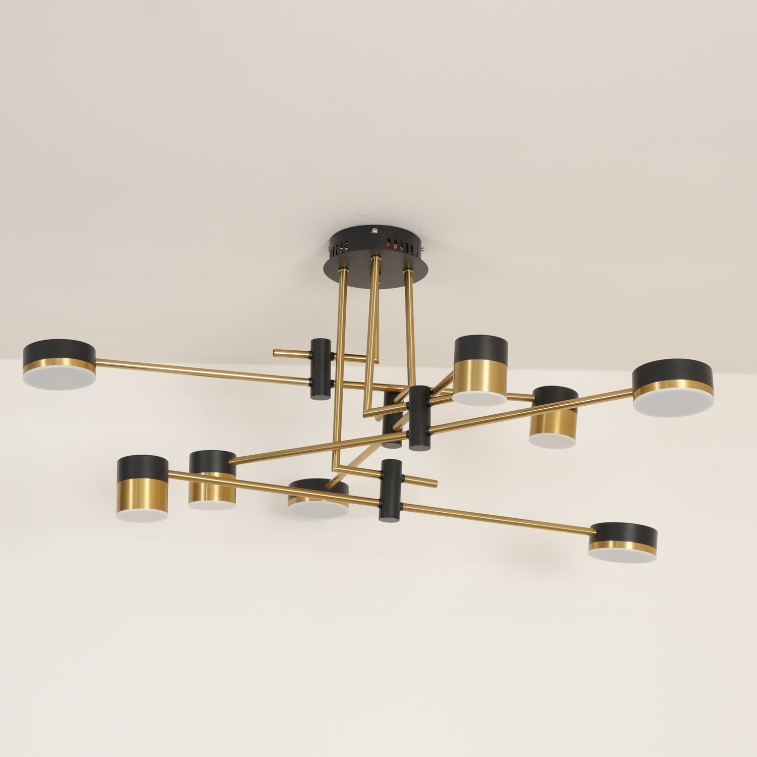 Spider chandelier highlighting the six-arm radial silhouette
