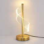 LED Spiral Table Lamp With Metal Base, 18-Inch Tall Light