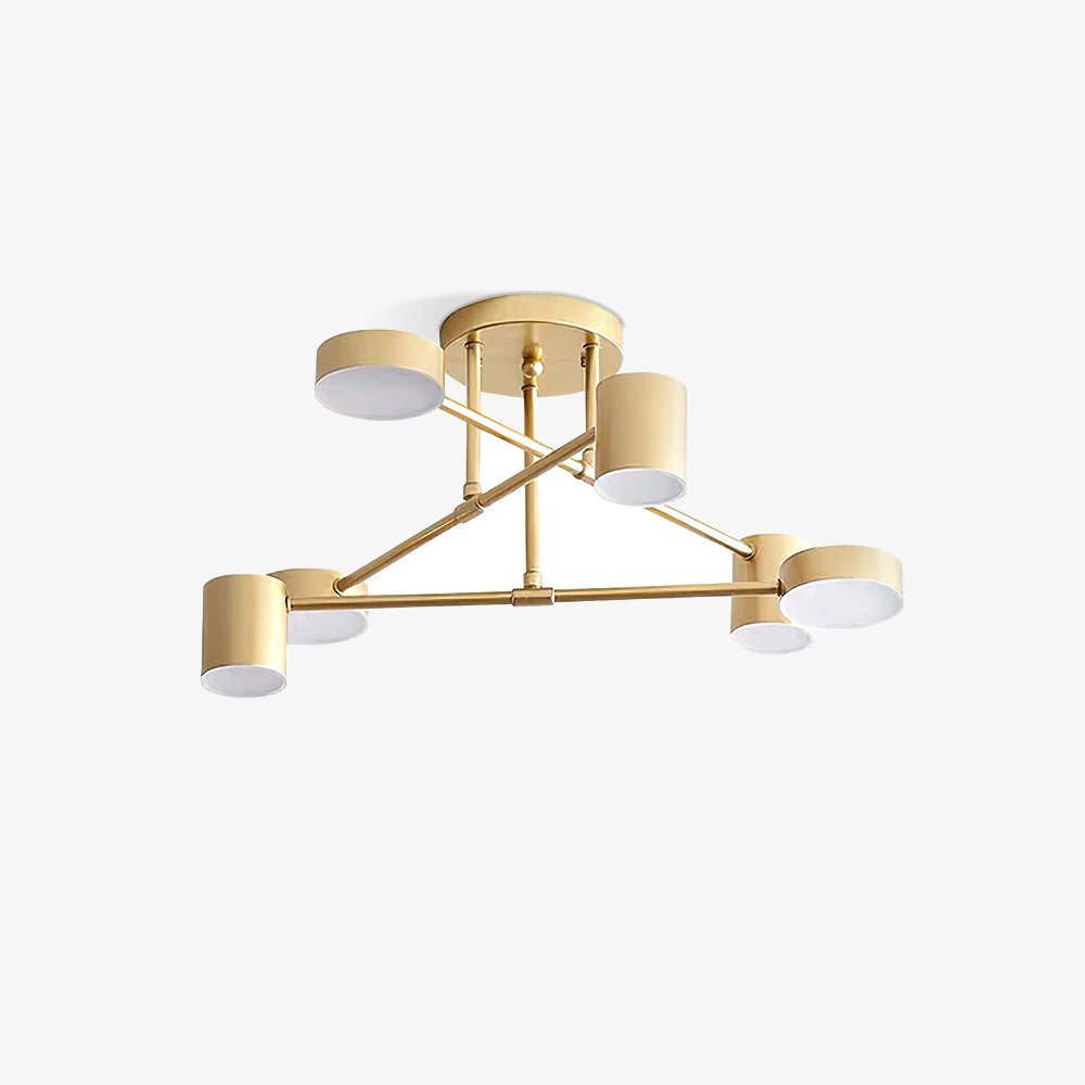 Sputnik ceiling light installed above a seating area
