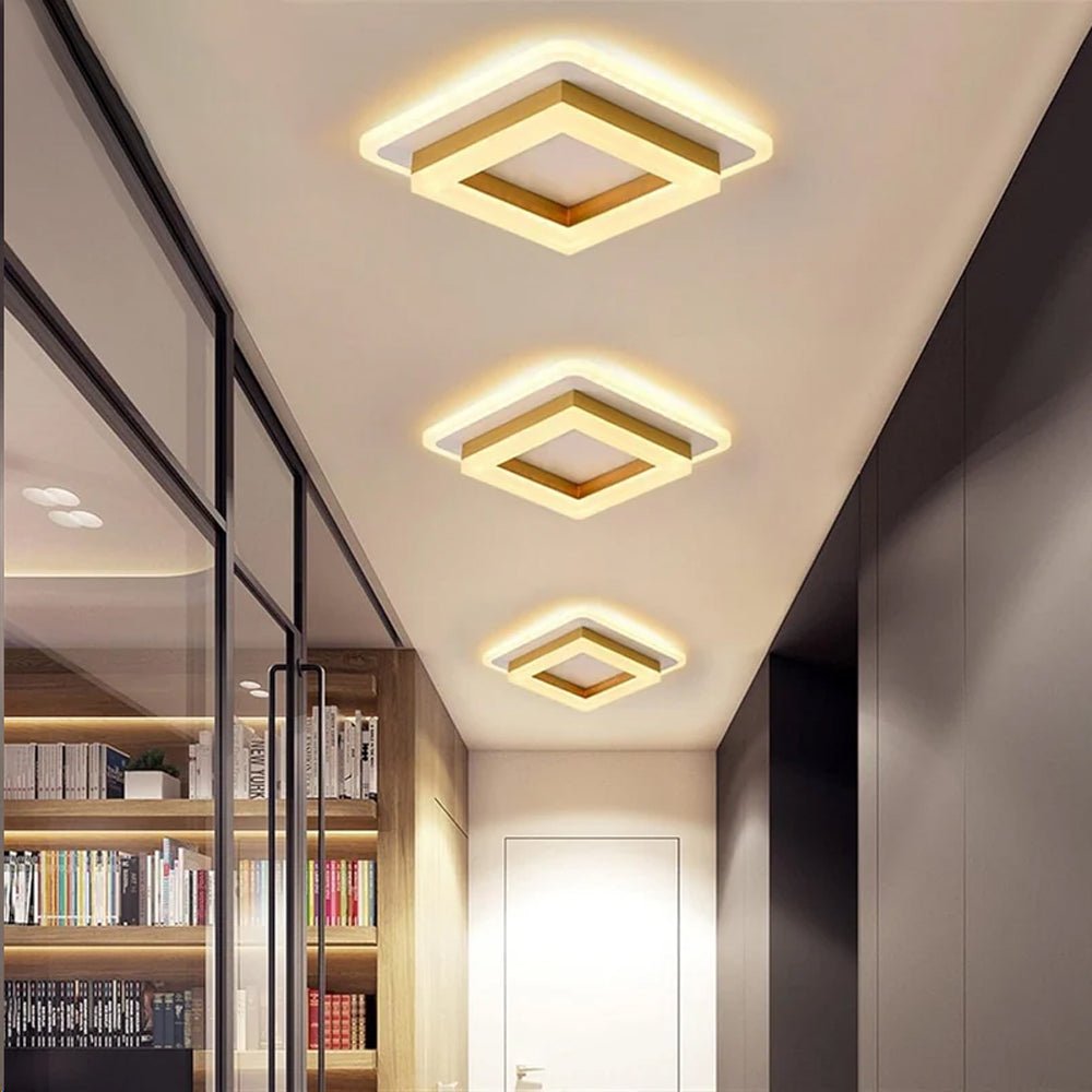 Overlapping Square Frame Light Fixture Ceiling Modern Design