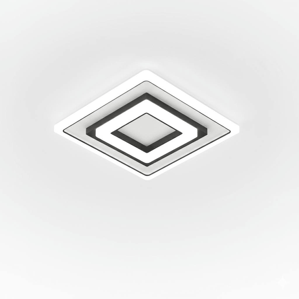 Overlapping Square Frame Light Fixture Ceiling Modern Design
