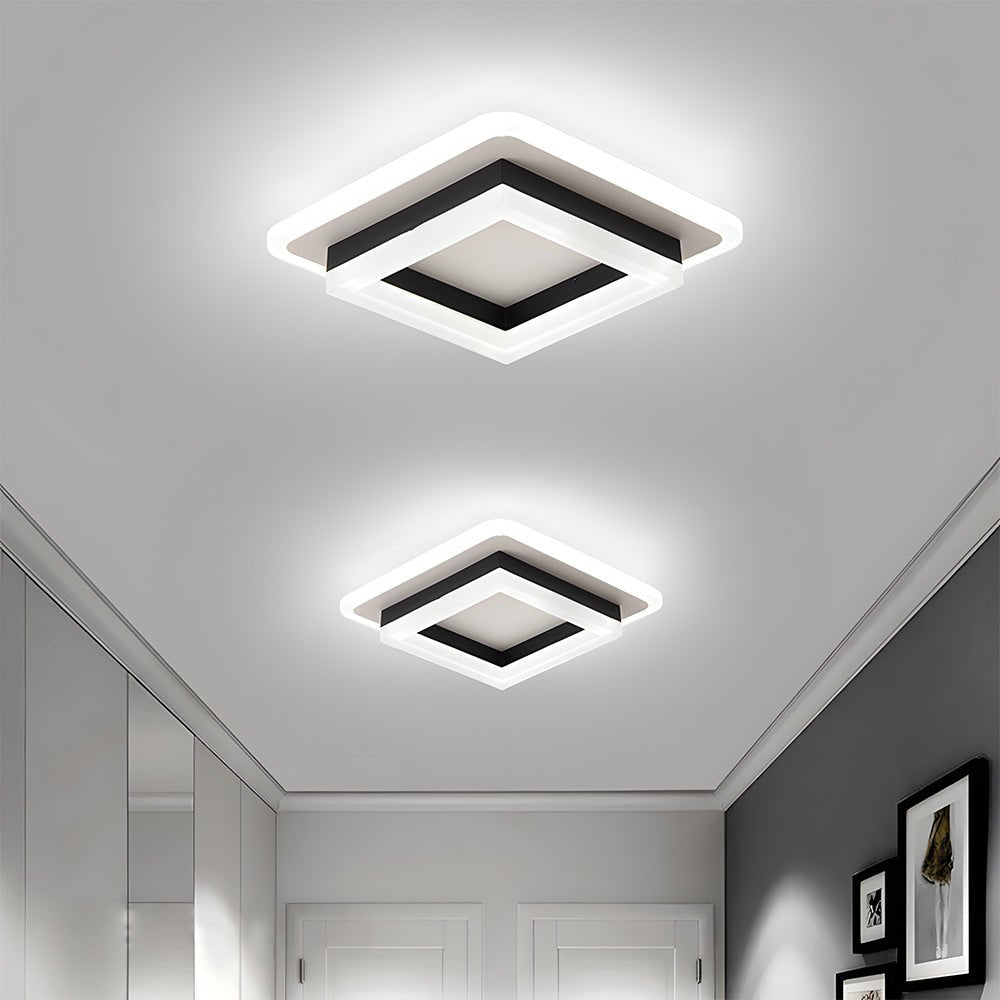 Overlapping Square Frame Light Fixture Ceiling Modern Design