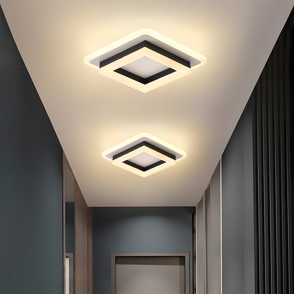 Overlapping Square Frame Light Fixture Ceiling Modern Design