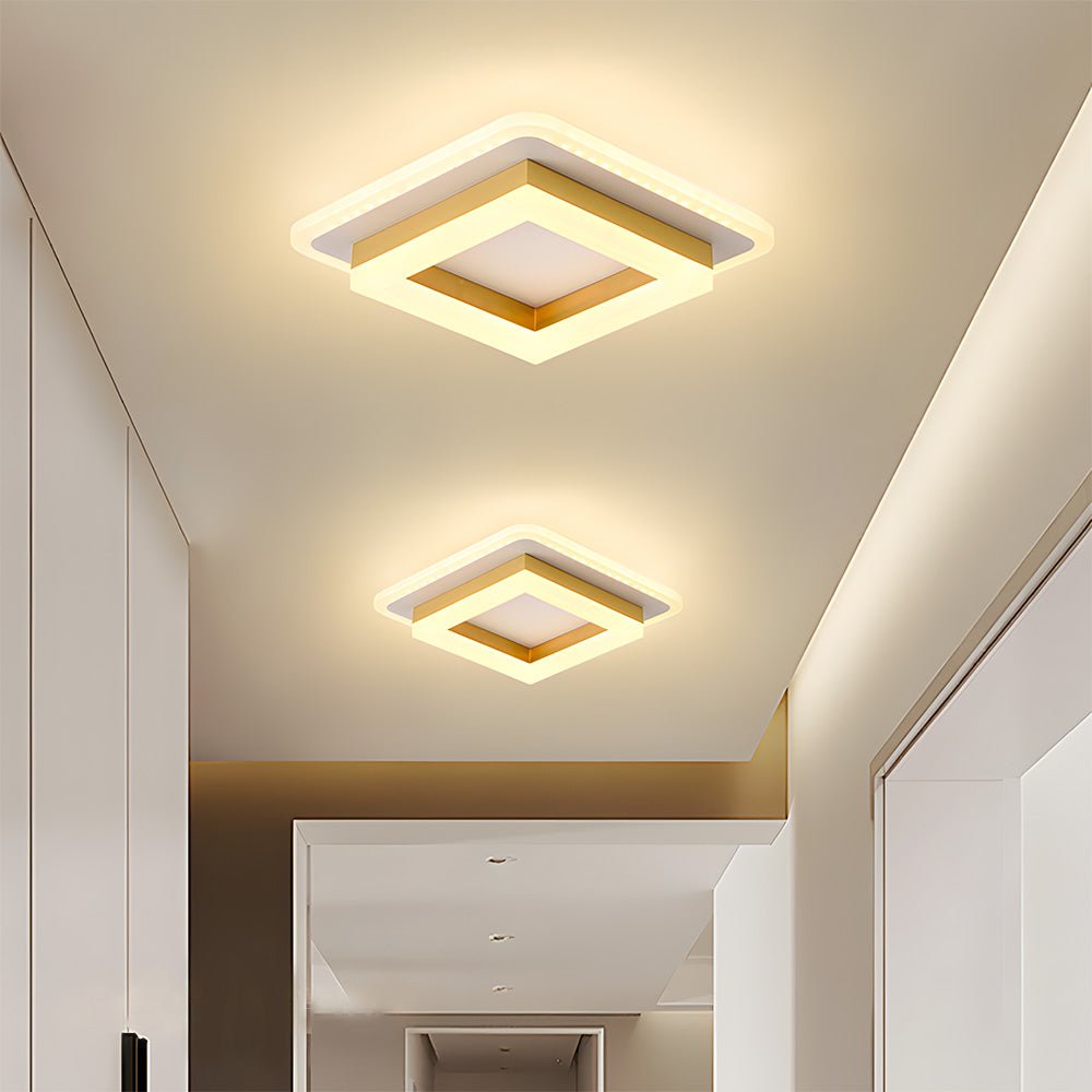 Overlapping Square Frame Light Fixture Ceiling Modern Design