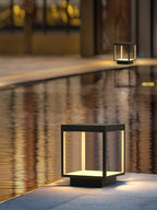 Square frame outdoor light detail of the lamp body