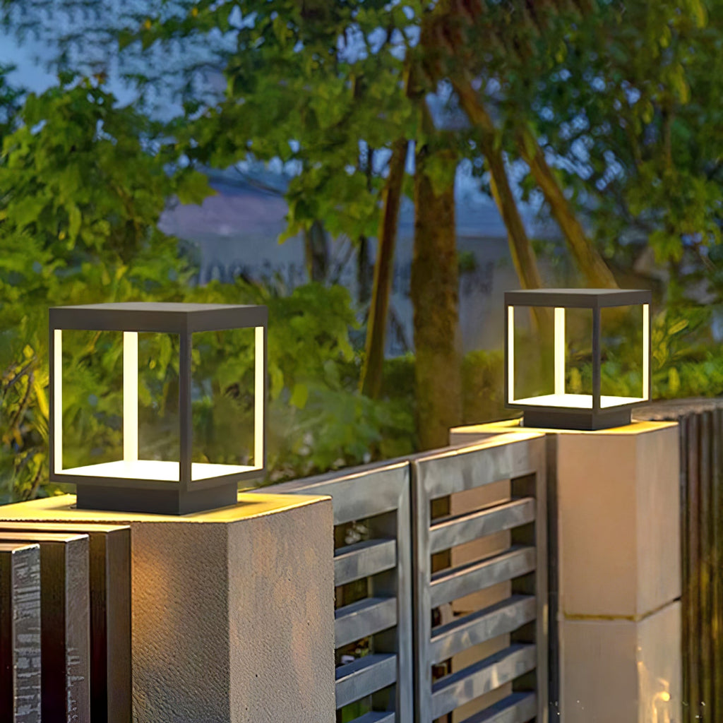 Outdoor Post Light, Stainless Steel, IP65 Waterproof, Integrated LED