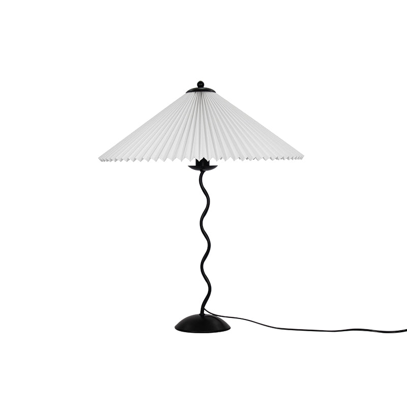 Squiggle Table Lamp, Wavy Stem, Pleated Fabric Shade, E14 Plug-In