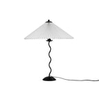 Squiggle Table Lamp, Wavy Stem, Pleated Fabric Shade, E14 Plug-In