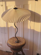 Squiggle Table Lamp, Wavy Stem, Pleated Fabric Shade, E14 Plug-In