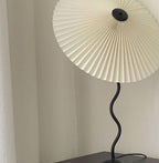Squiggle Table Lamp, Wavy Stem, Pleated Fabric Shade, E14 Plug-In