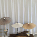Squiggle Table Lamp, Wavy Stem, Pleated Fabric Shade, E14 Plug-In
