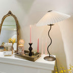 Squiggle table lamp styled in a warm vintage interior